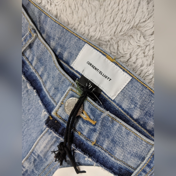 Current/Elliott The High Waist Two-tone Somera Crop Jean Sz 31 - Picture 10 of 16